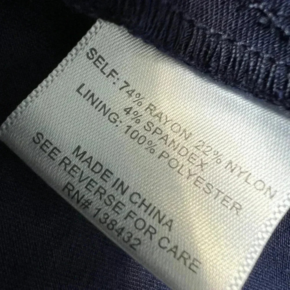 ModCloth Navy Blue 3/4 Sleeve Wrap Shirt Dress w/Pockets Belt Tie Size Large - Picture 4 of 7